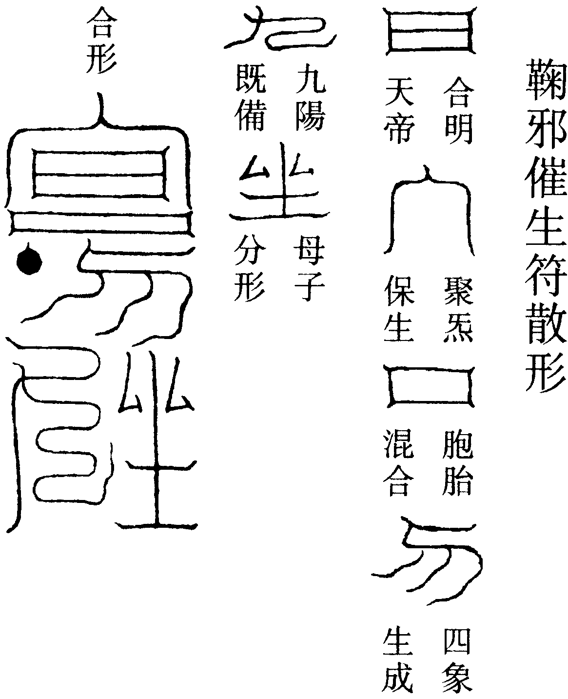 鞠邪催生符散形