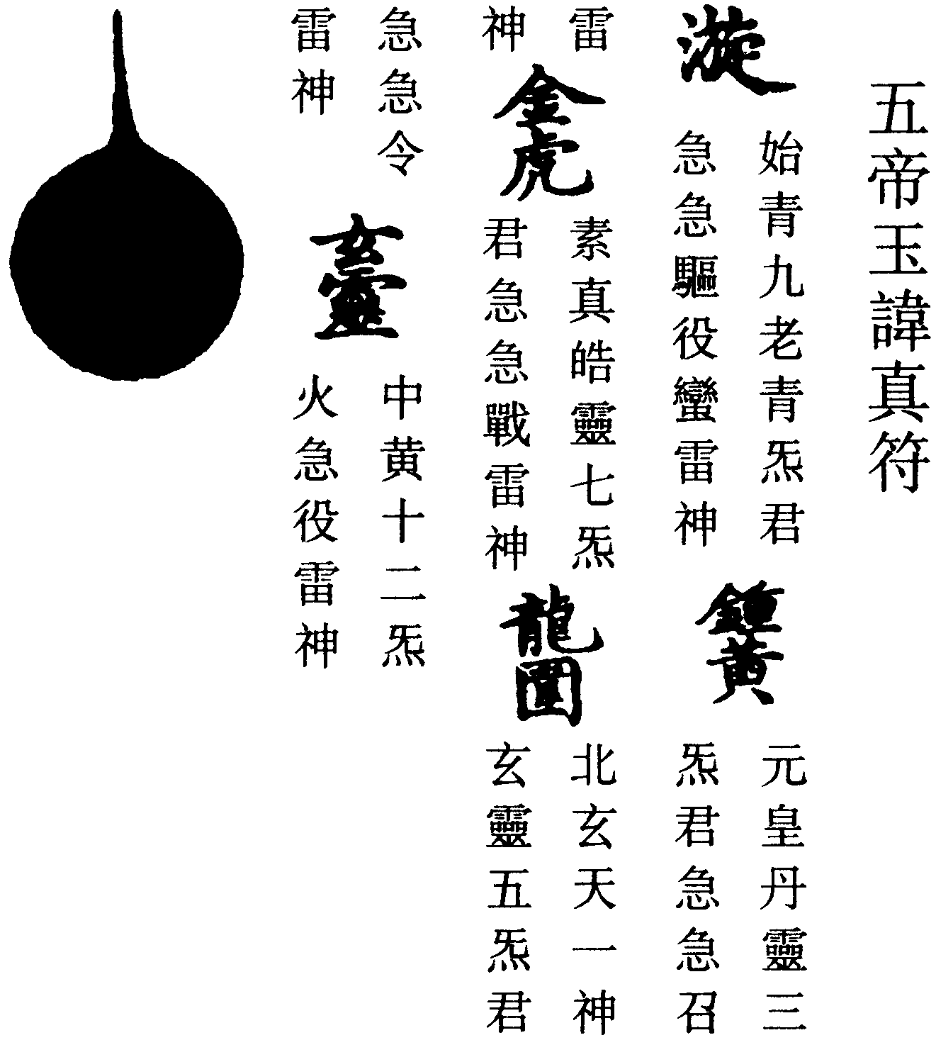 五帝玉諱真符