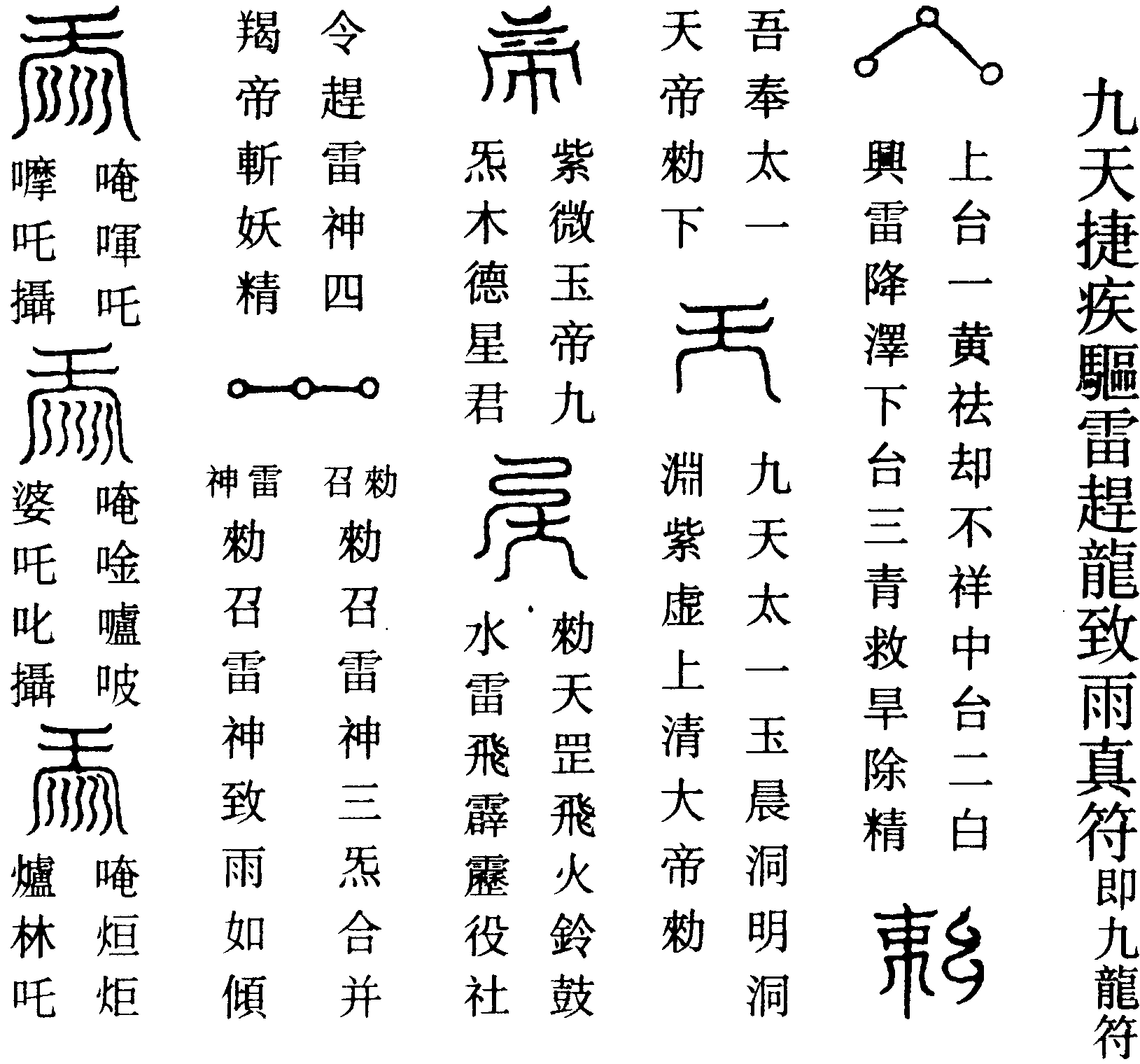 九天捷疾驅雷趕龍致雨真符(右)