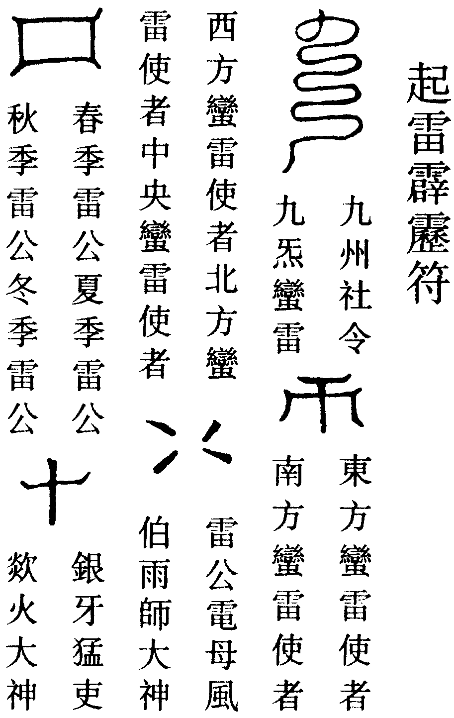 起雷霹靂符(右)