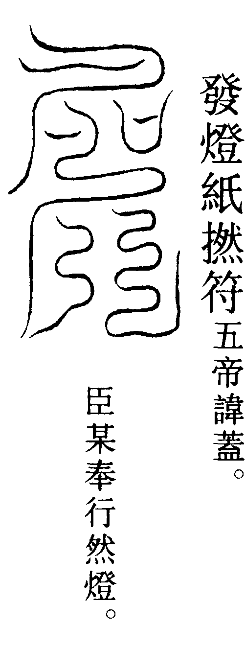 發燈紙撚符五帝諱蓋