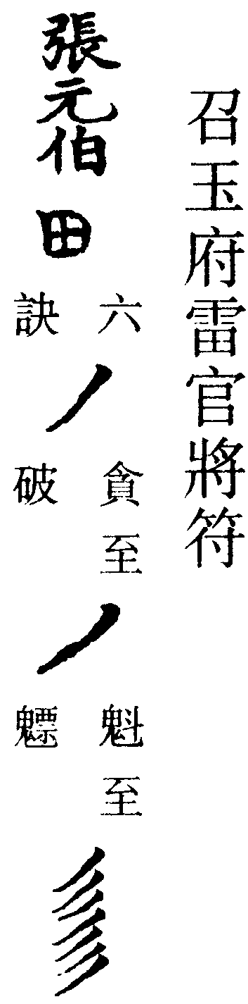 召玉府雷官將符(右)